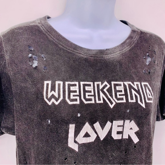 Prince Peter Collection ‘Weekend Lover’ Distressed T-Shirt Womens Size S - Picture 2 of 9